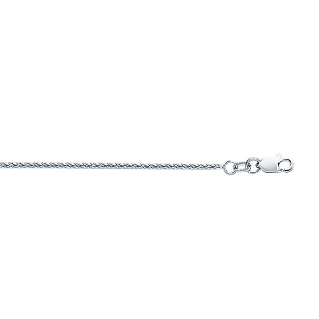 18K White Gold Round Wheat Chain with Lobster Clasp D59699