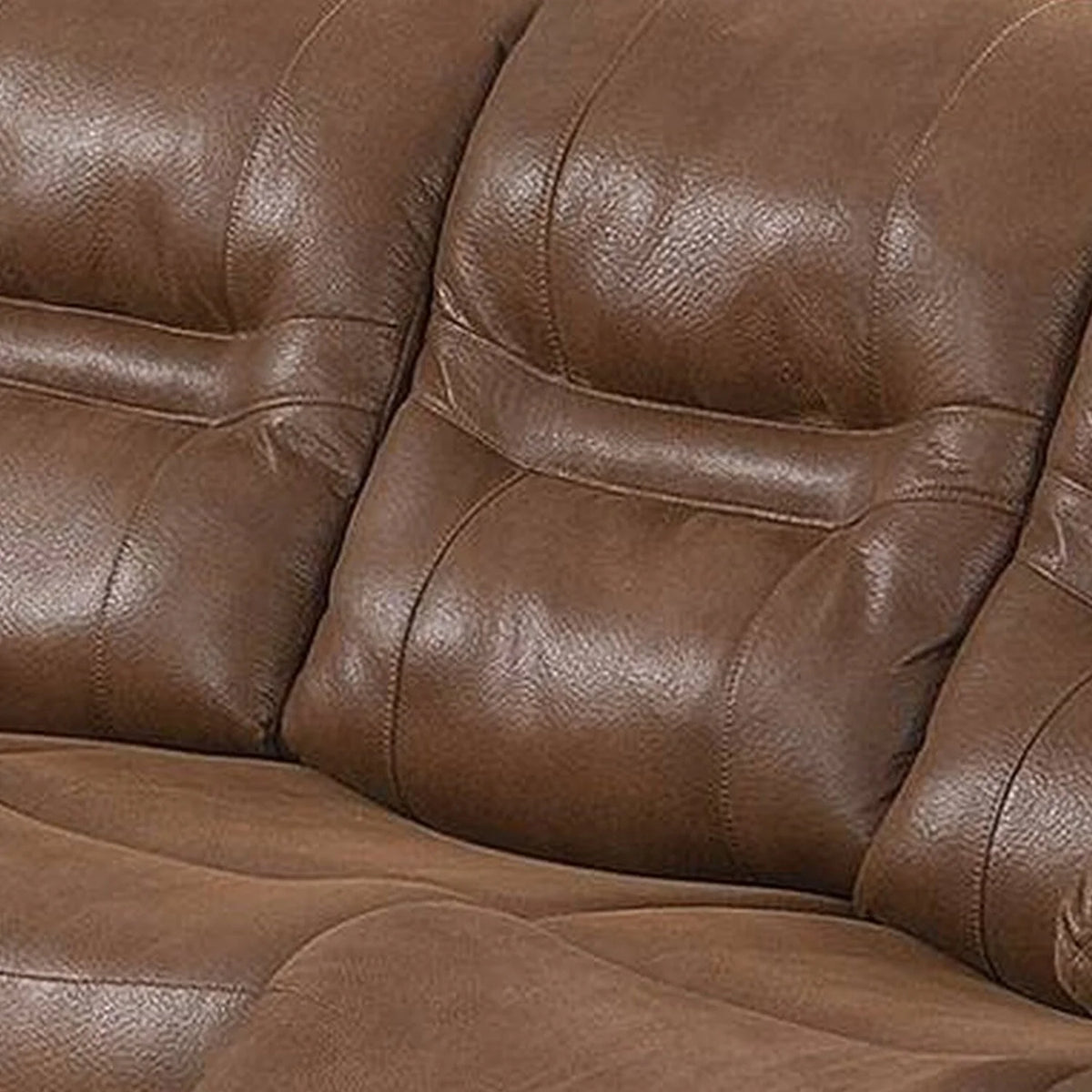 Brown Leatherette Reclining Sofa with USB Port M77182