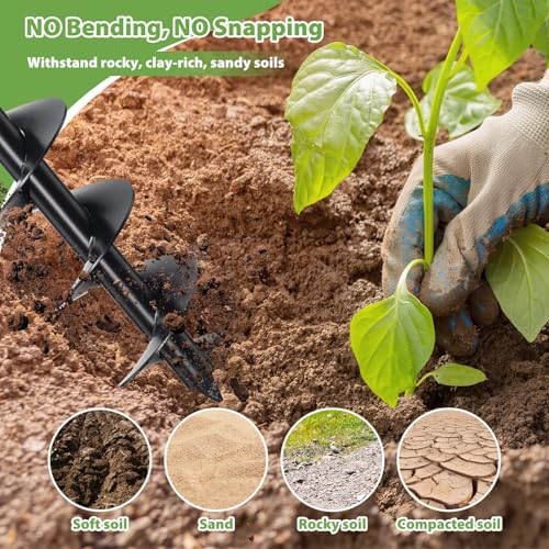 38 Inch Post Hole Digger Hand Auger Spiral Drill R7073