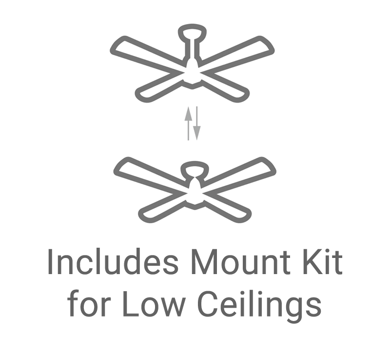 56x22 Aged Steel Ceiling Fan with Light with Wall Control Y635