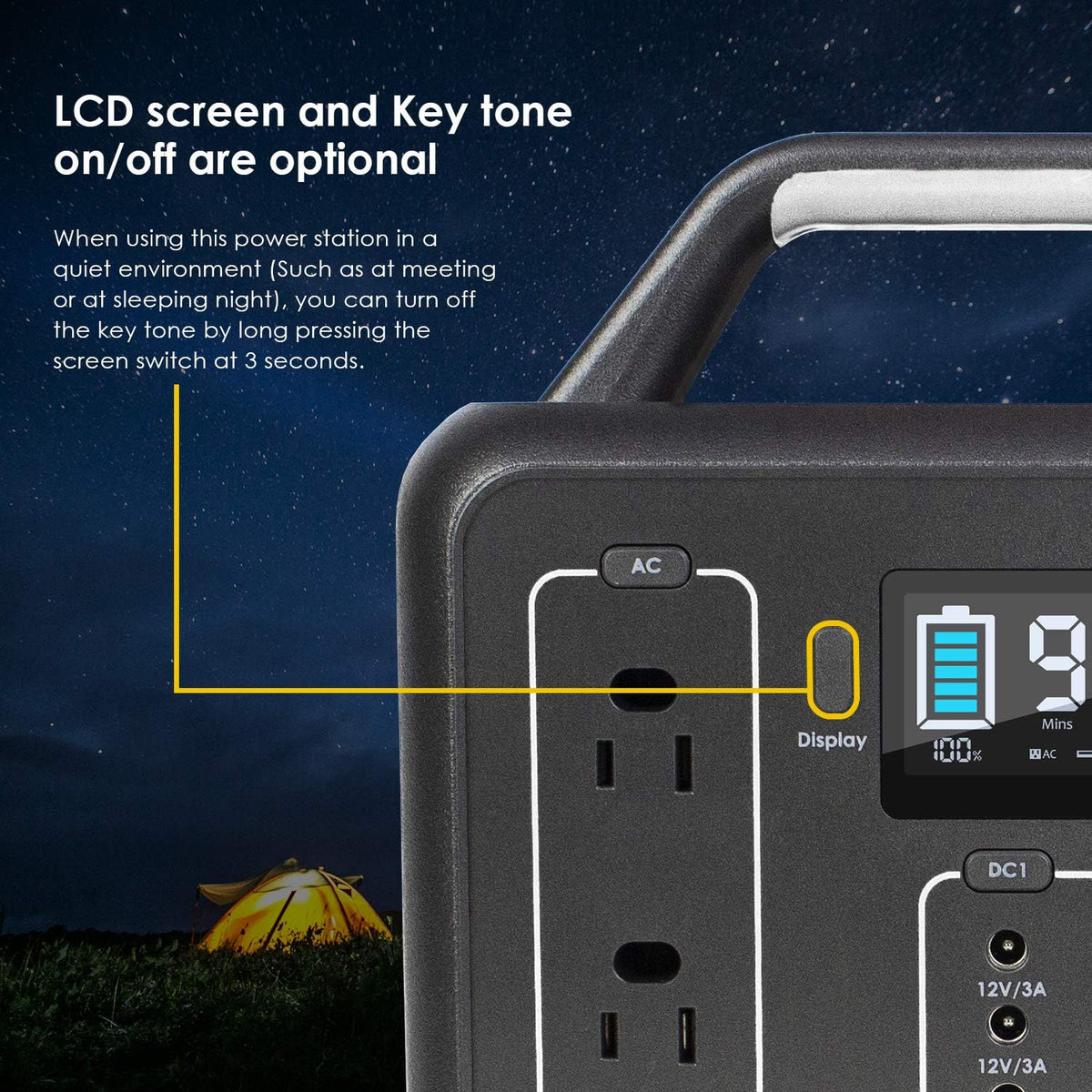 Portable Power Station 300W / 600W Peak Lithium Battery 280Wh 110V AC Pure Sine Wave F956636