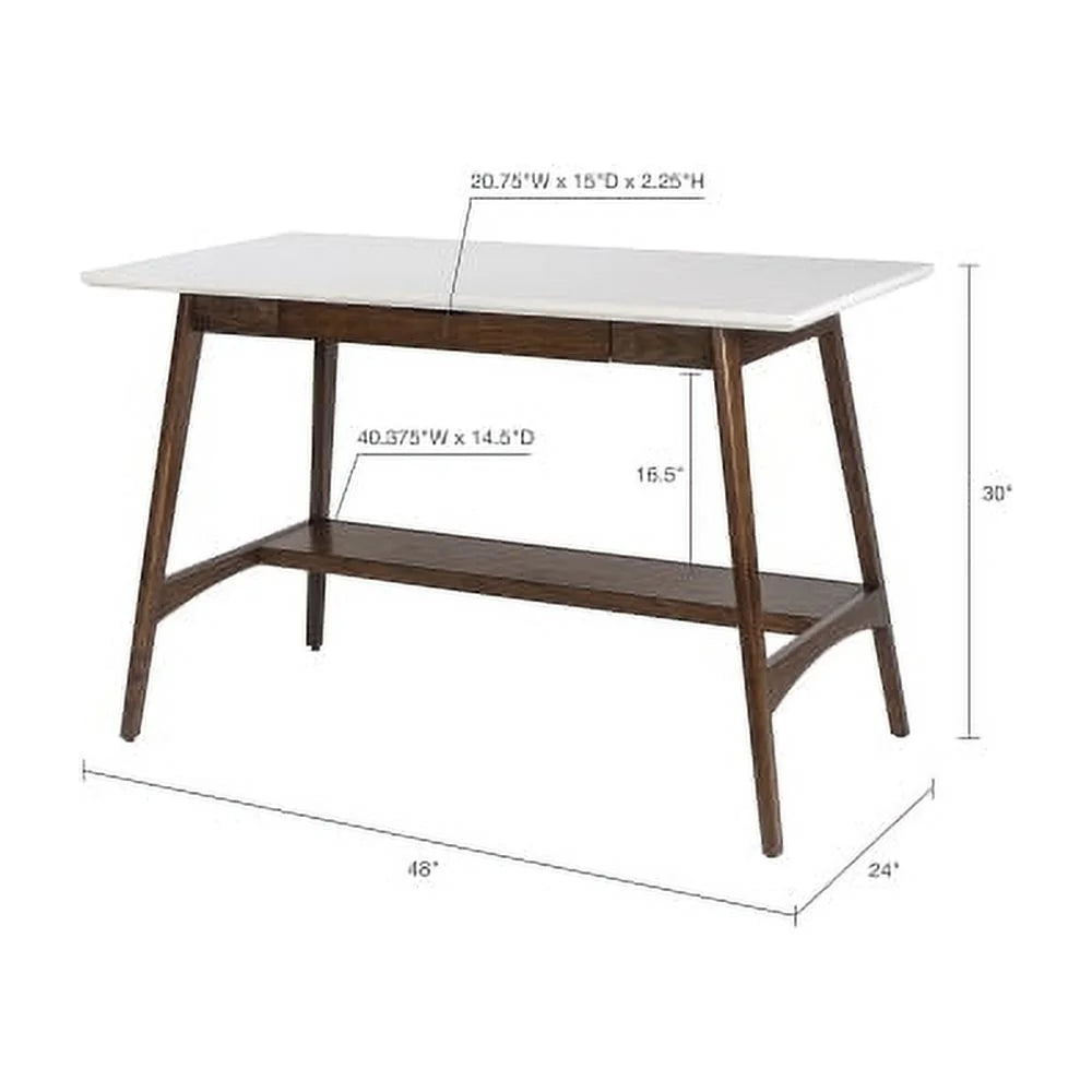 Off White Pecan Wood Desk J6761
