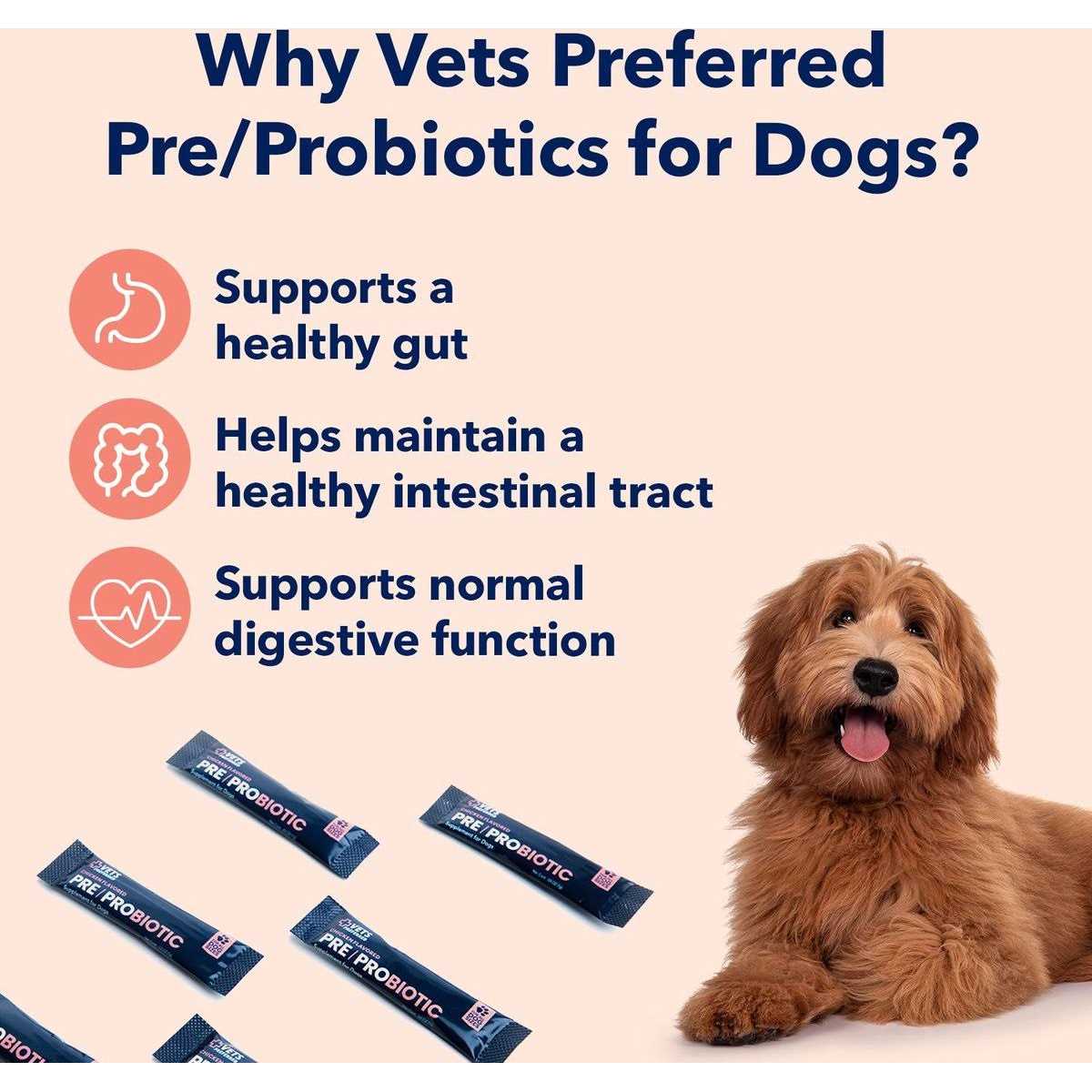 Chicken Flavored Pre-Probiotic Powder Supplement for Dogs 30 Sticks G503