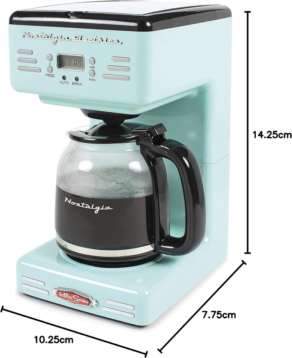 Aqua 12-Cup Programmable Retro Coffee Maker J7074
