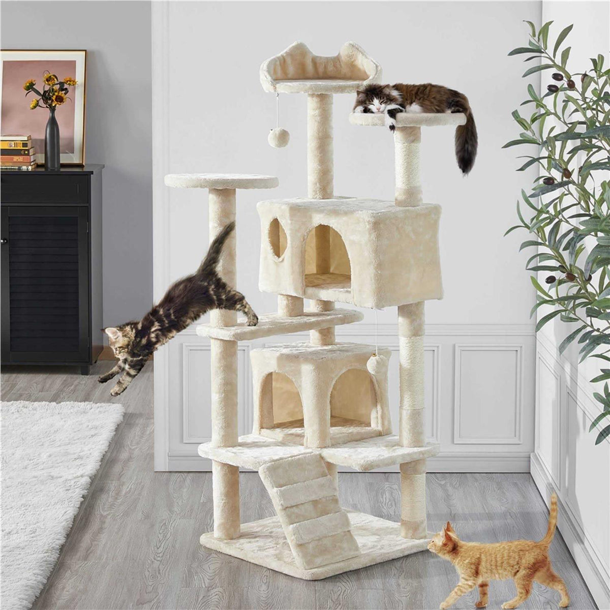 Plush Cat Tree with 2 Condos U28272