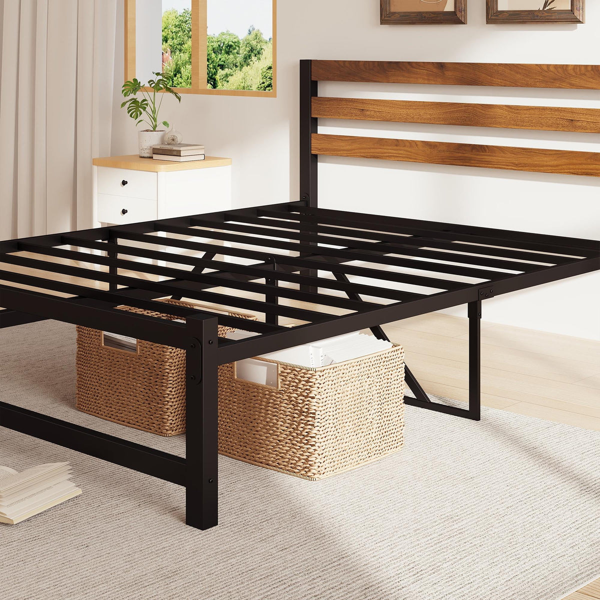 Queen Platform Bed Frame with Headboard X881882