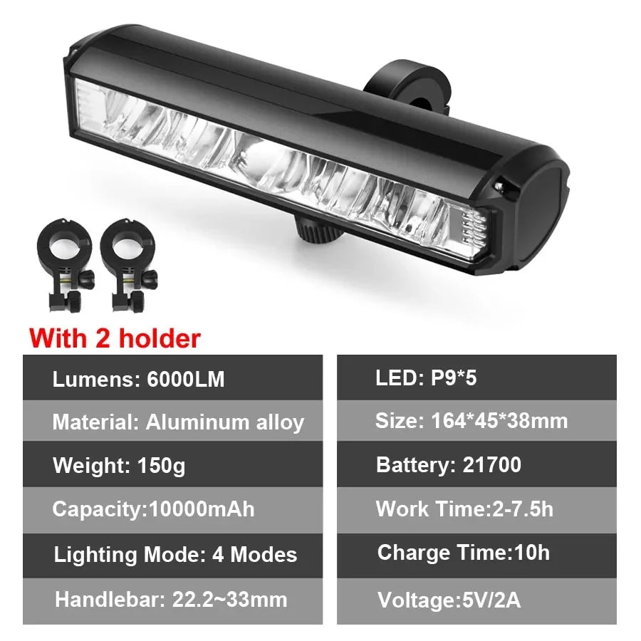 Waterproof 10000mAh 6000Lumen Bicycle Light O329