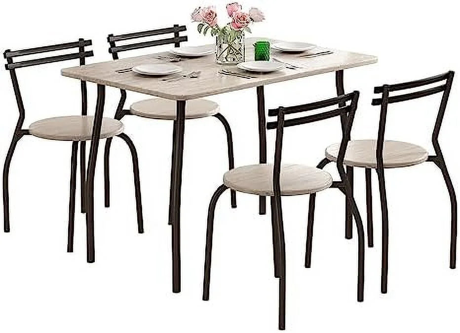 Dining Table Set for 4 with Chairs and Bench J420