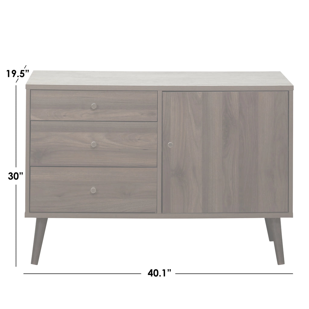 Black Mid Century Modern Dining Sideboard Buffet C3238