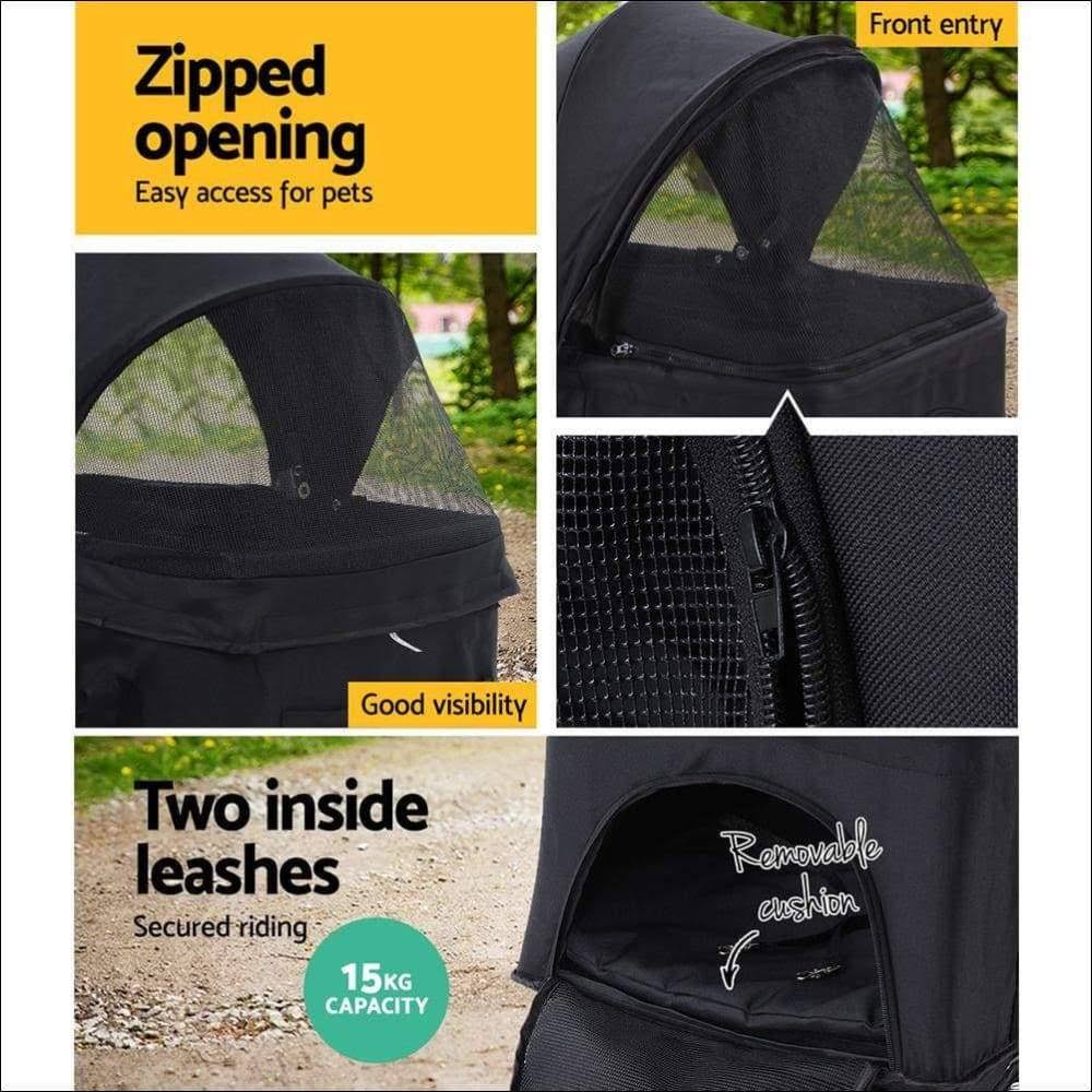 Black 3 in 1 Foldable Pet Stroller L2502