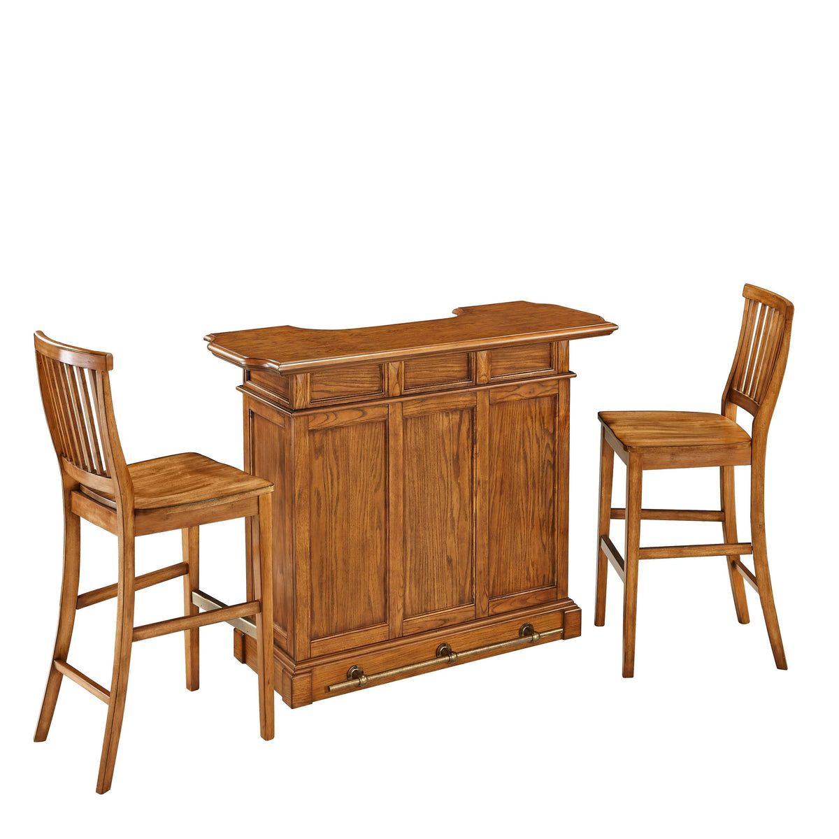 Black Bar and Two Stools O21924