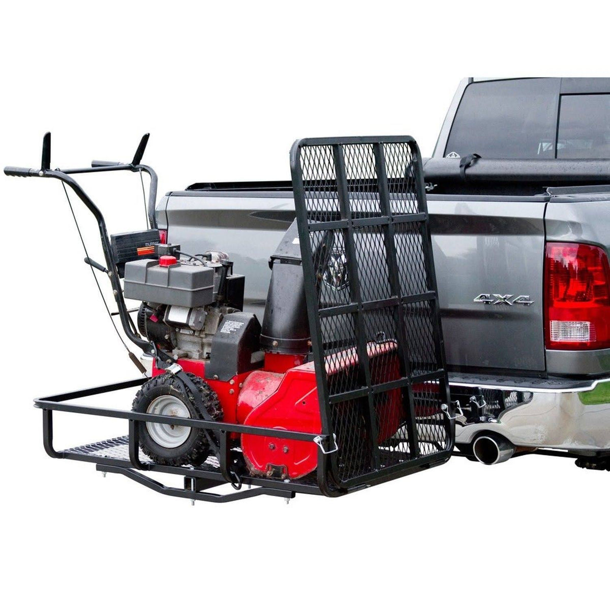 Hitch-Mounted Steel Cargo Carrier with Ramp N434070