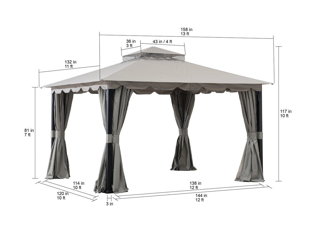 Gray Steel Gazebo H8798