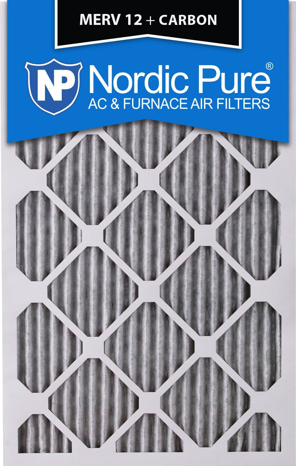 12x18x1 MERV 12 Pleated Carbon Air Filters 6 Pack W92525