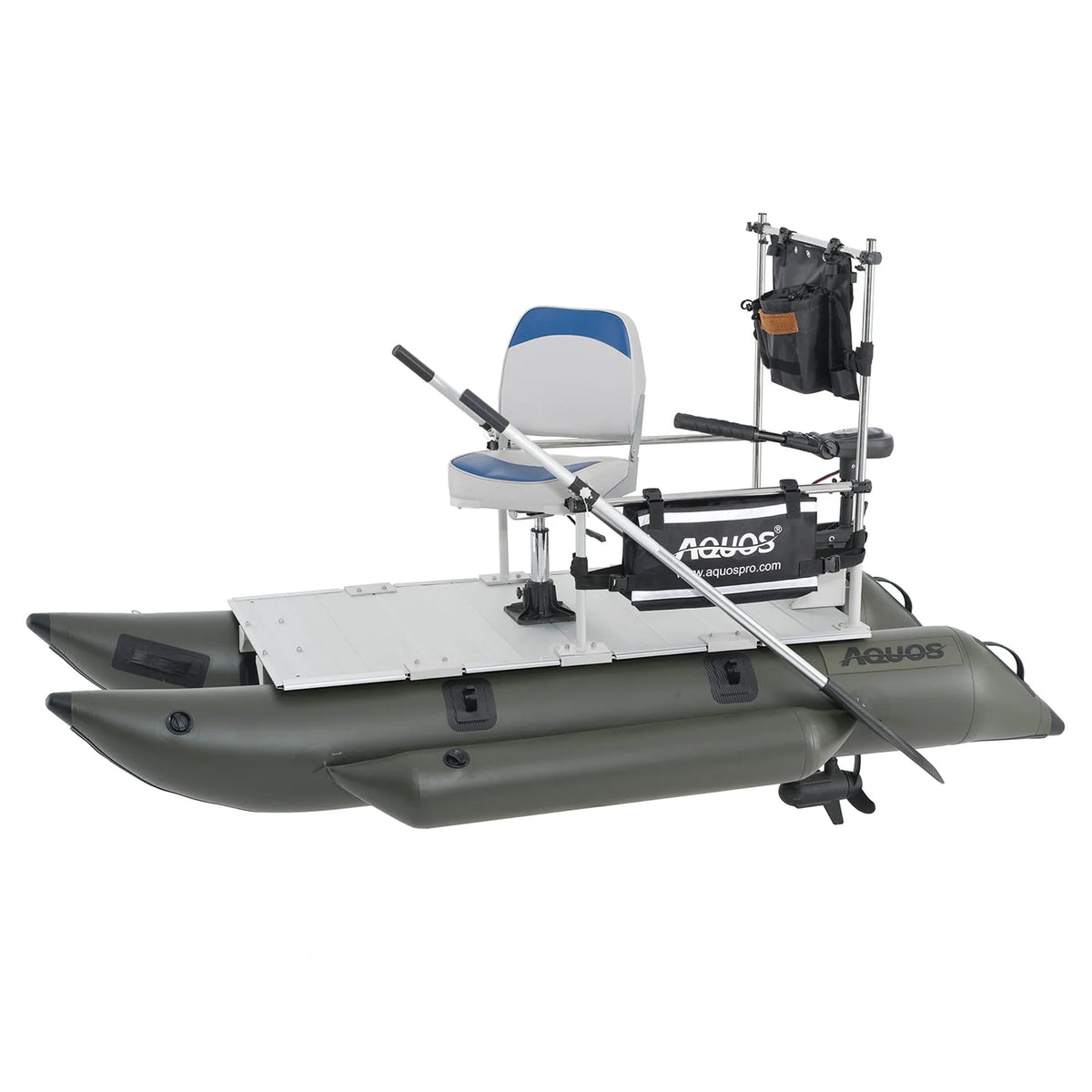 8.8 ft Inflatable Pontoon Boat with Trolling Motor and Foot Control C327