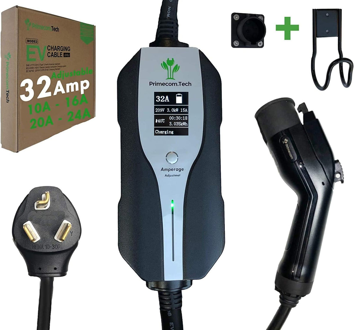 Level 2 Electric Vehicle Charger with 30Ft Cable T888