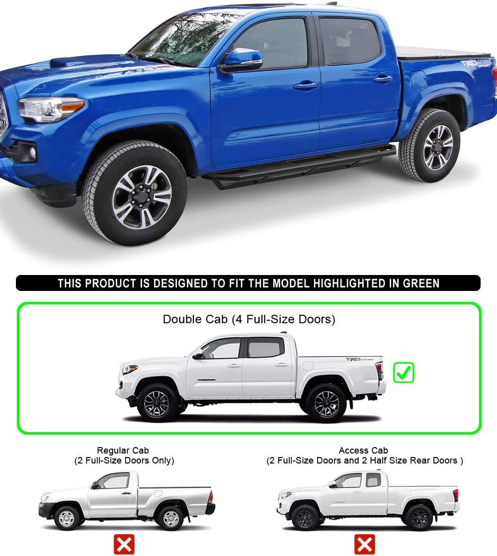 6.5in Aluminum Running Boards for Toyota Tacoma Double Crew Cab A32424