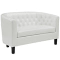 Two Seater Loveseat Sofa White S907168