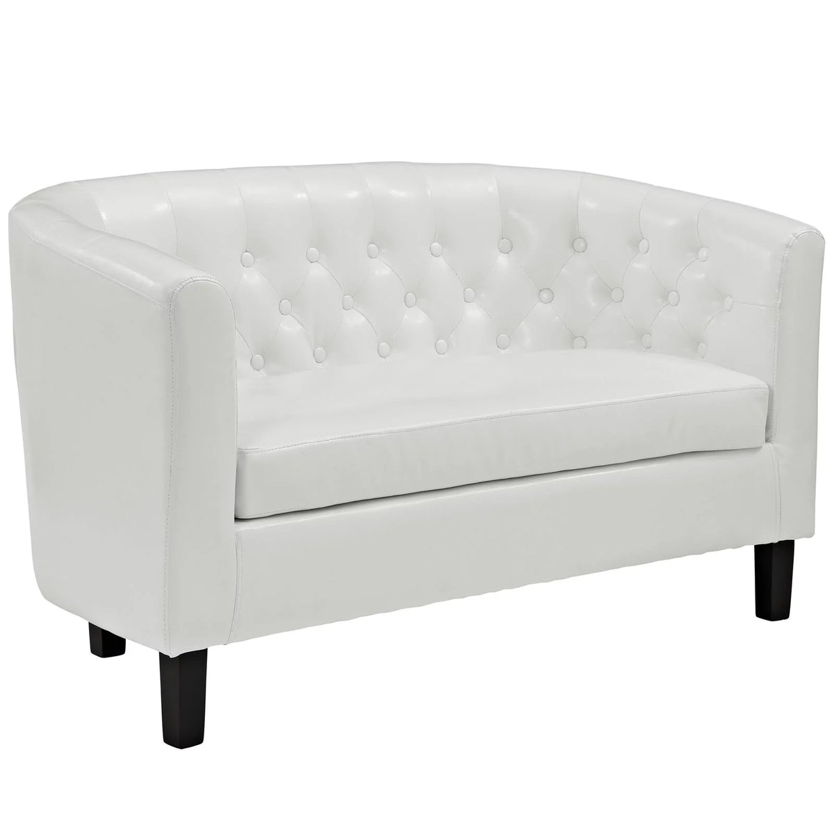 Two Seater Loveseat Sofa White S907168